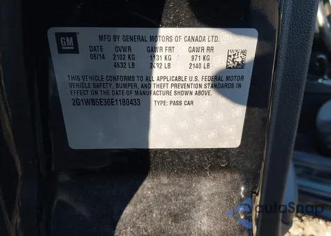 2014 Chevrolet Impala Limited Lt from USA, damaged, VIN 2G1WB5E36E1180433